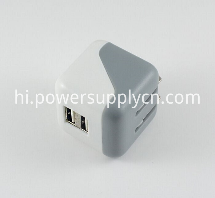फोल्डेबल डुअल यूएसबी मिनी ट्रैवल चार्जर Foldable Dual USB Mini Travel Charger